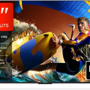 iFFALCON U75 189 cm (75 inch) Ultra HD (4K) LED Smart Google TV with 144 Hz VRR | Wide Color Gamut | AiPQ Pro Processor | 30 W Dolby Vision- Atmos | 3 GB RAM | 32 GB ROM (75U75)